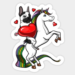 French Bulldog Riding Unicorn Sticker